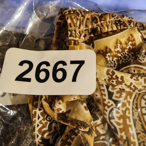 Talbots 100% Silk Brown Paisley Wrap Top - Picture 11 of 11